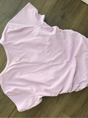 lululemon athletica Light Pink Ribbed Short Sleeve Tee